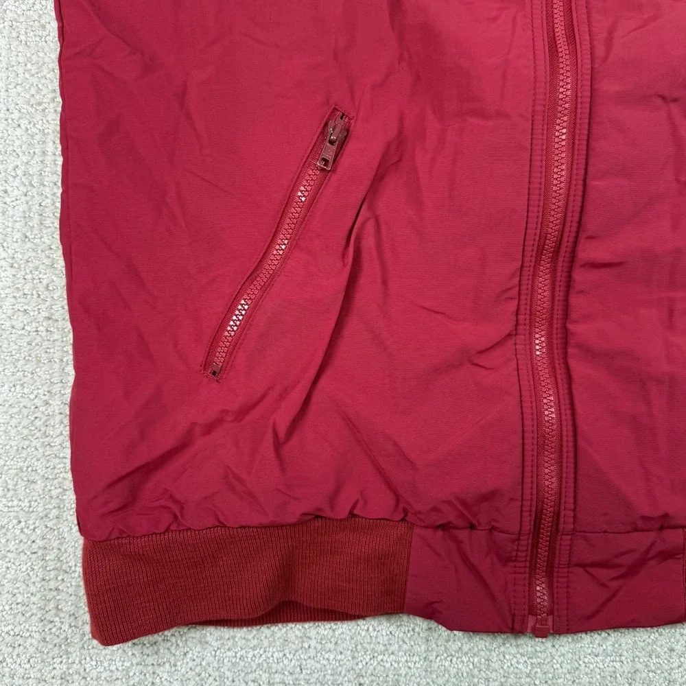 Vintage LL Bean Men's Medium Red Warm Up Fleece Lined Nylon Full Zip Jacket